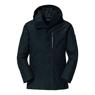 Schöffel Herren 3in1 Parka Warschau M, wind- und wasserdichte Herren Winterjacke, Parka aus Gore-Tex mit wattierter, herauszippbarer Innenjacke, black, 50 im Sale